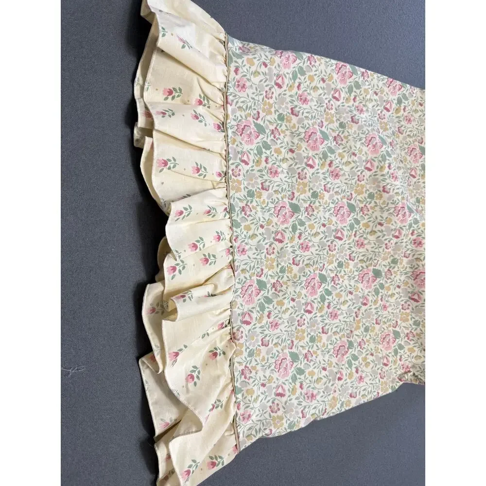 Vintage Floral Ruffle Standard Pillowcases Cottagecore Shabby Chic Set Of 2